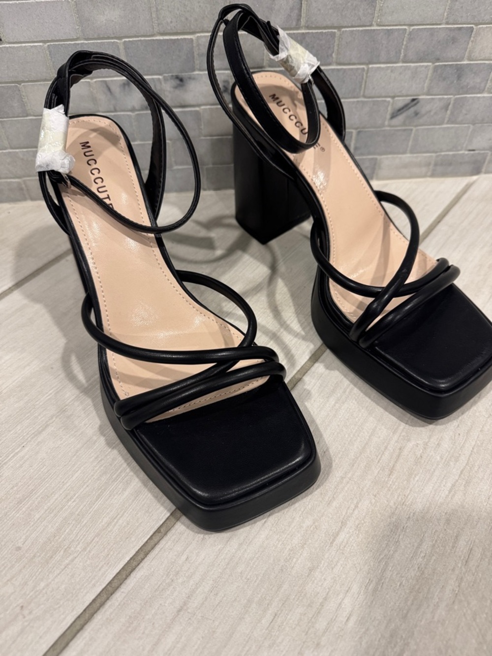 Chic Black Platform Strappy Block Heel Sandals - Unbranded
